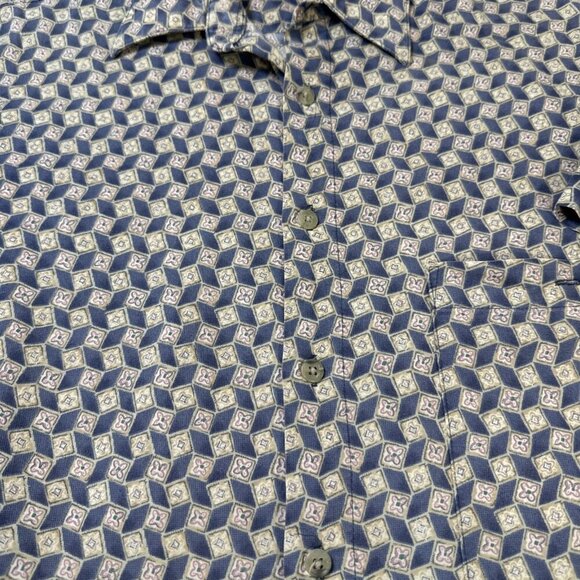 Pierre Cardin Mens Shirt Sz Medium Multicolor Short Sleeve Button Front Pocket - Picture 3 of 8